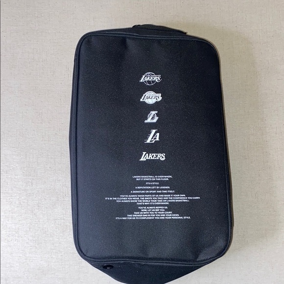 Los Angeles Lakers Black Bag - Great for Shoes, Travel, Toiletries NWOT - Picture 4 of 5